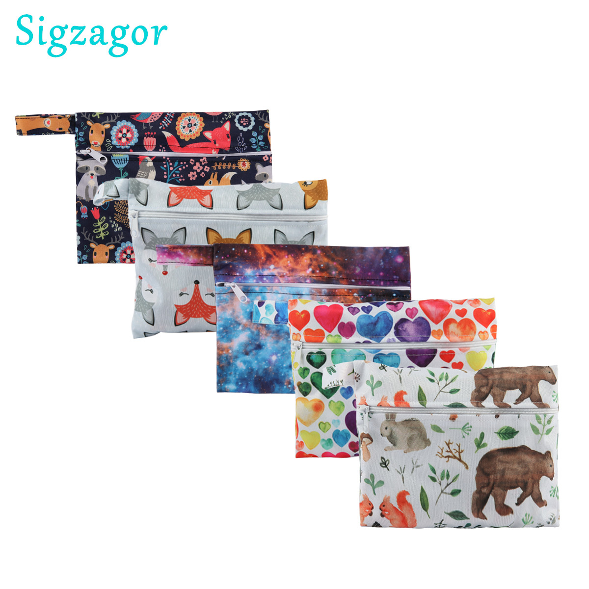 Cloth Pad Reusable - [Sigzagor] 1 ขนาดเล็กกระเป๋าเปียกReusableสําหรับMamaผ้าสุขาภิบาลประจําเดือนคลอดบุตรPad Tamponถ้วยBib